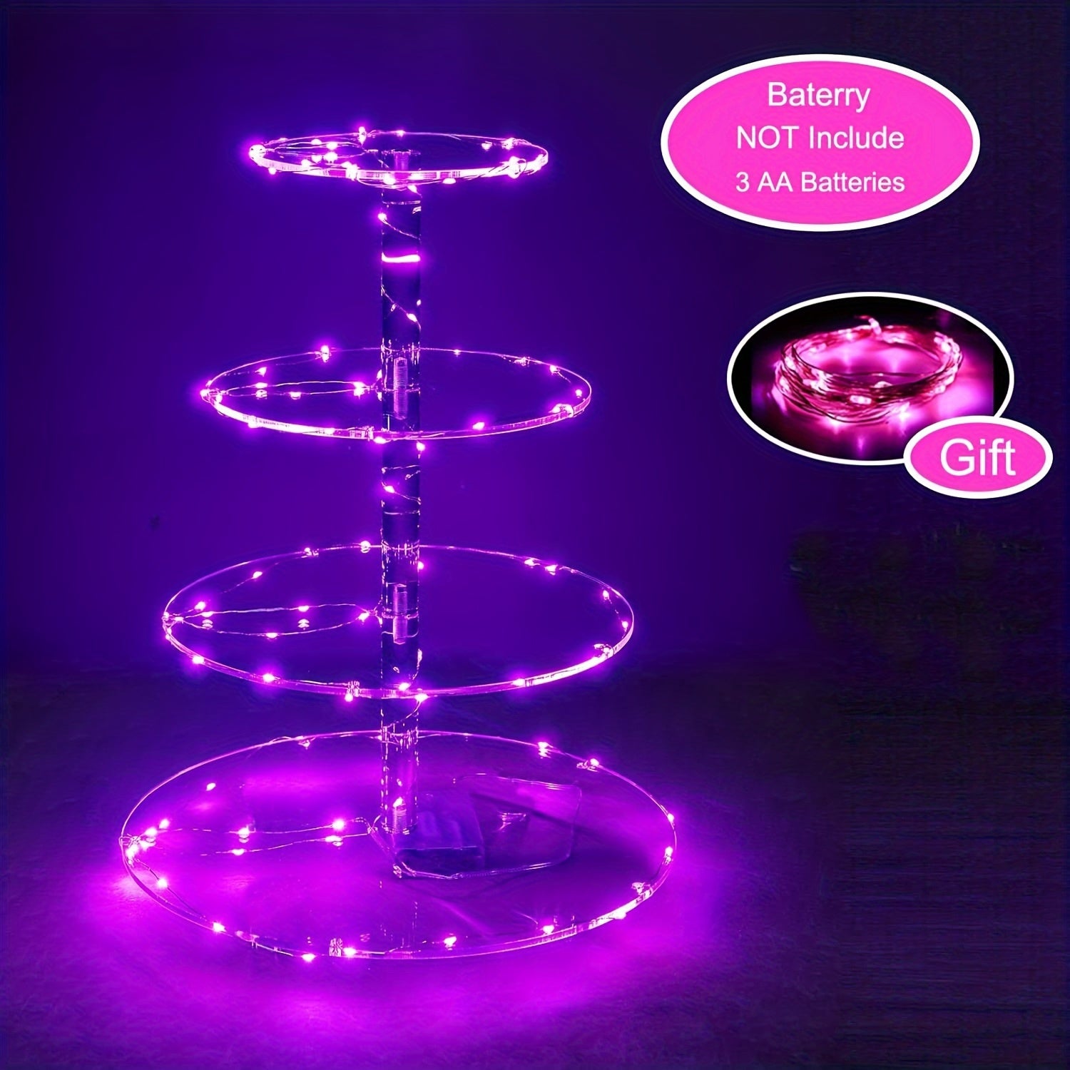 LumiCup™ Luxe acryl Cupcakes Houder |  Met LED-licht