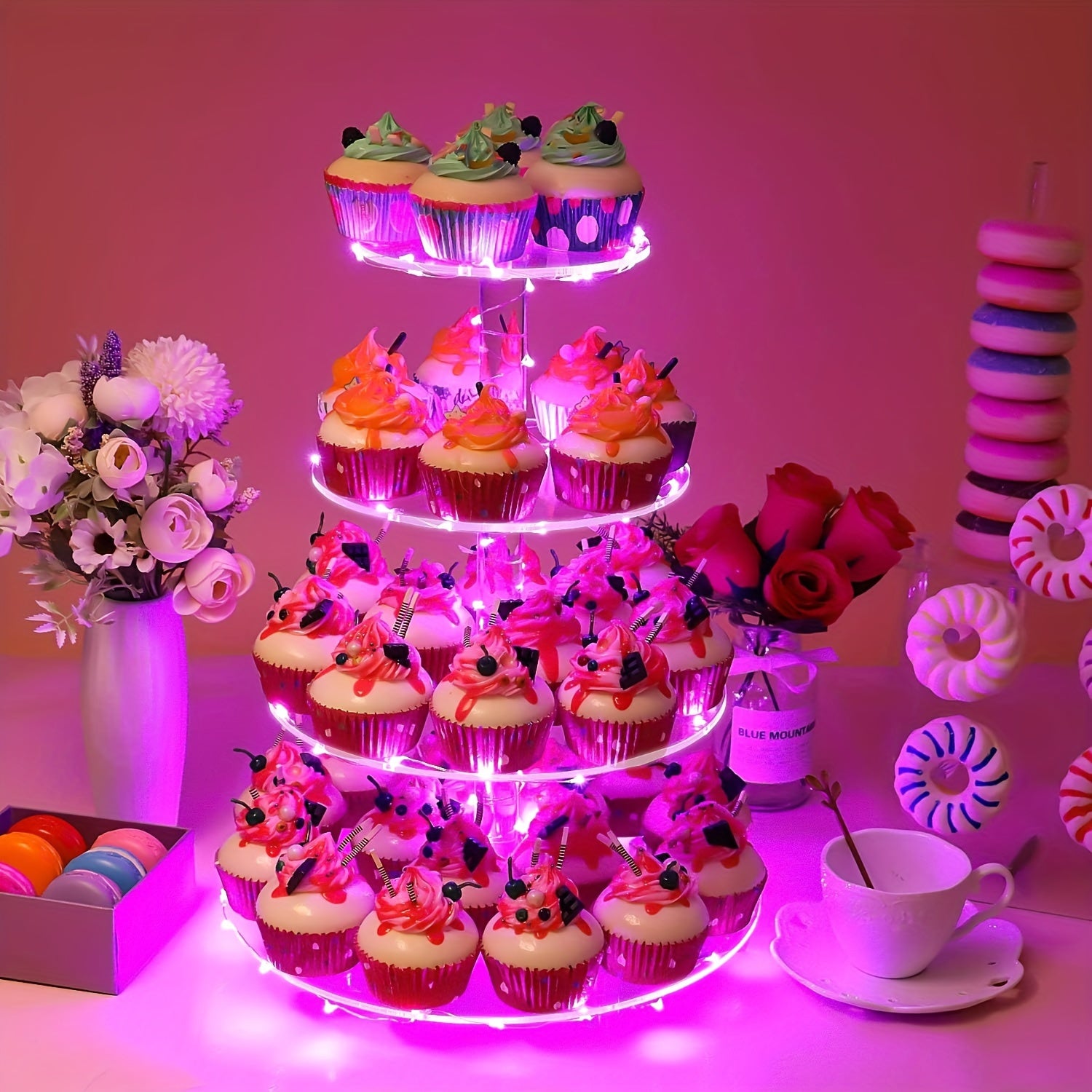 LumiCup™ Luxe acryl Cupcakes Houder |  Met LED-licht