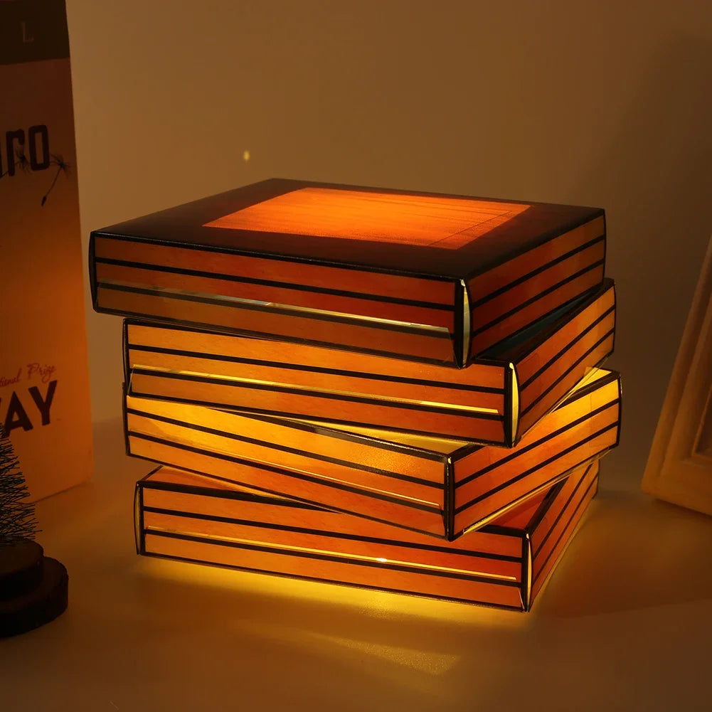 Vintage Gestapelde Boeken Lamp - Stijlvolle Tafellamp voor Lezen