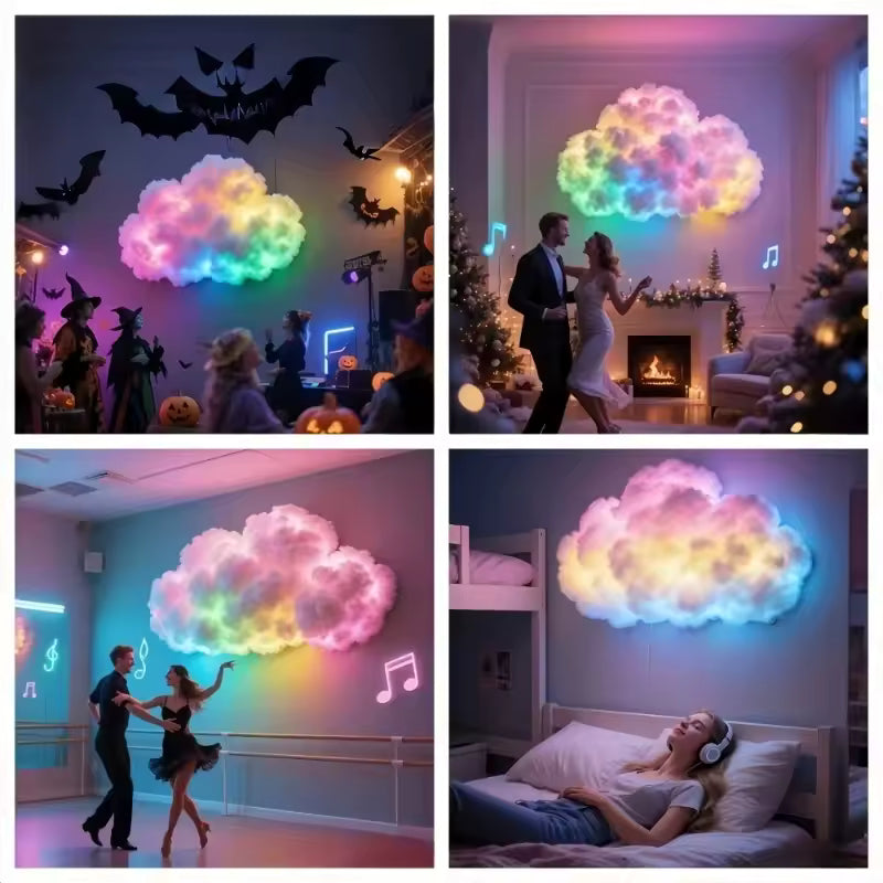 SparkCloud™ 3D LED Wolk Lamp – Draadloos & met App bediening | 1 meter lang