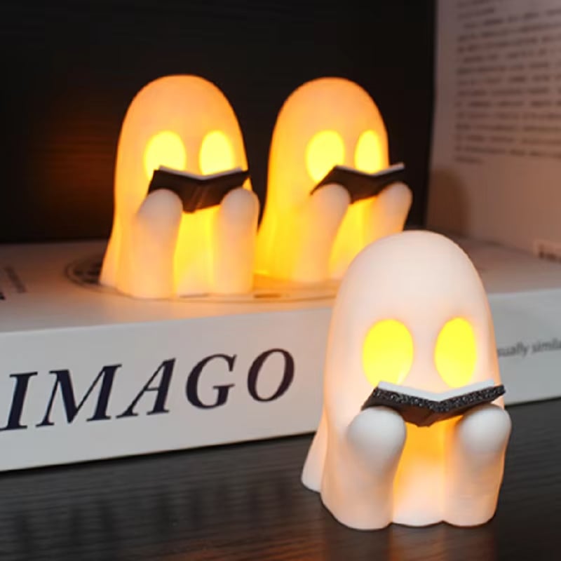 Boek lezende Spook: Perfect voor Halloween | Set per 2 stuks