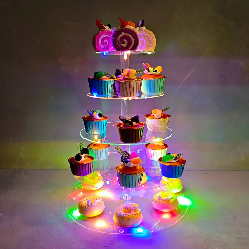 LumiCup™ Luxe acryl Cupcakes Houder |  Met LED-licht