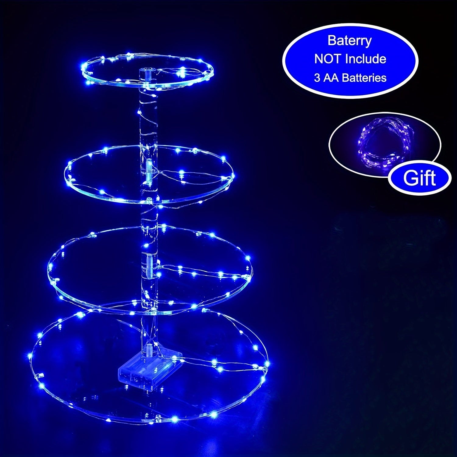 LumiCup™ Luxe acryl Cupcakes Houder |  Met LED-licht