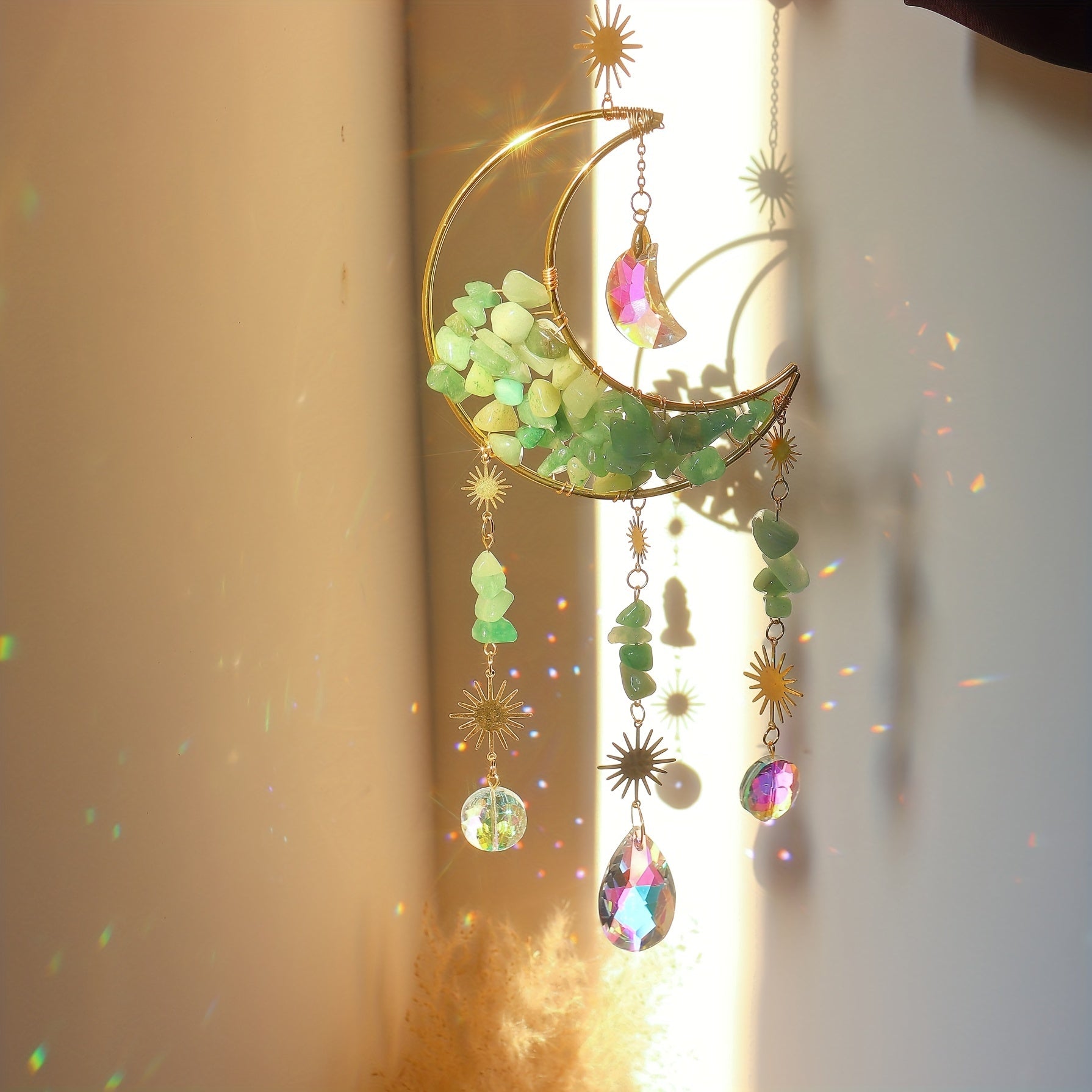 Kleurrijke glazen Prisma Suncatcher | Set per 3 stuks