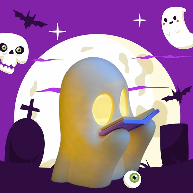 Boek lezende Spook: Perfect voor Halloween | Set per 2 stuks