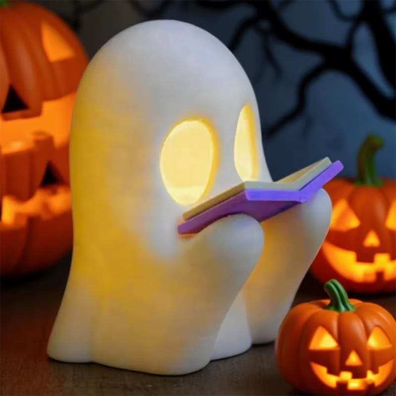 Boek lezende Spook: Perfect voor Halloween | Set per 2 stuks