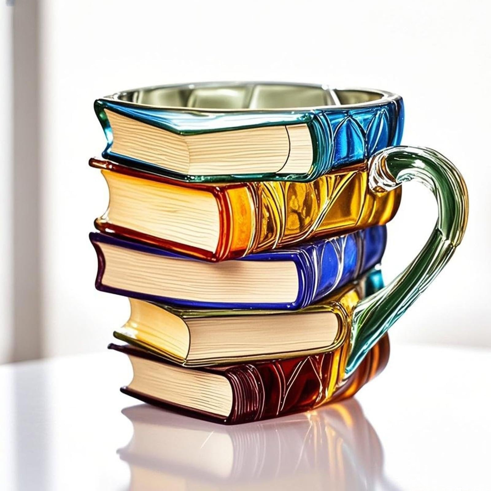 Boekenstapel Mok – Handgeschilderd & Uniek