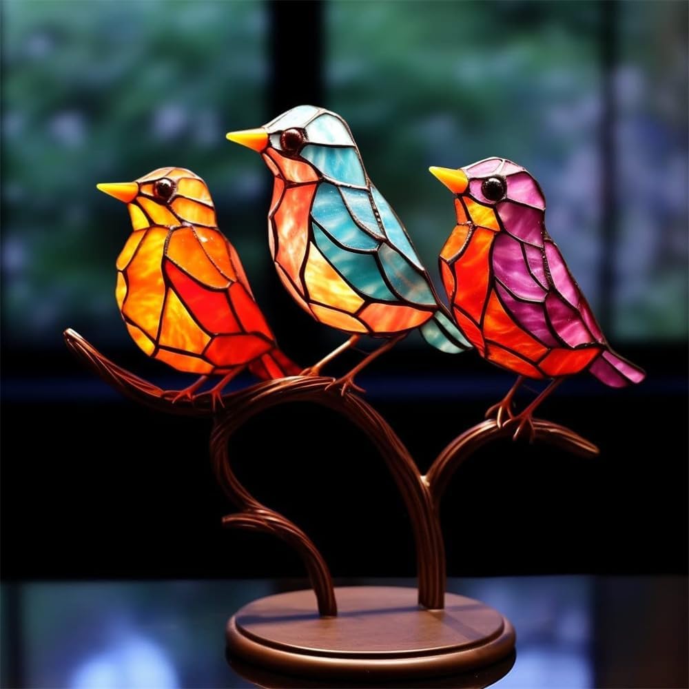 Gebrandschilderde vogels op glas – Stijlvol & stevig