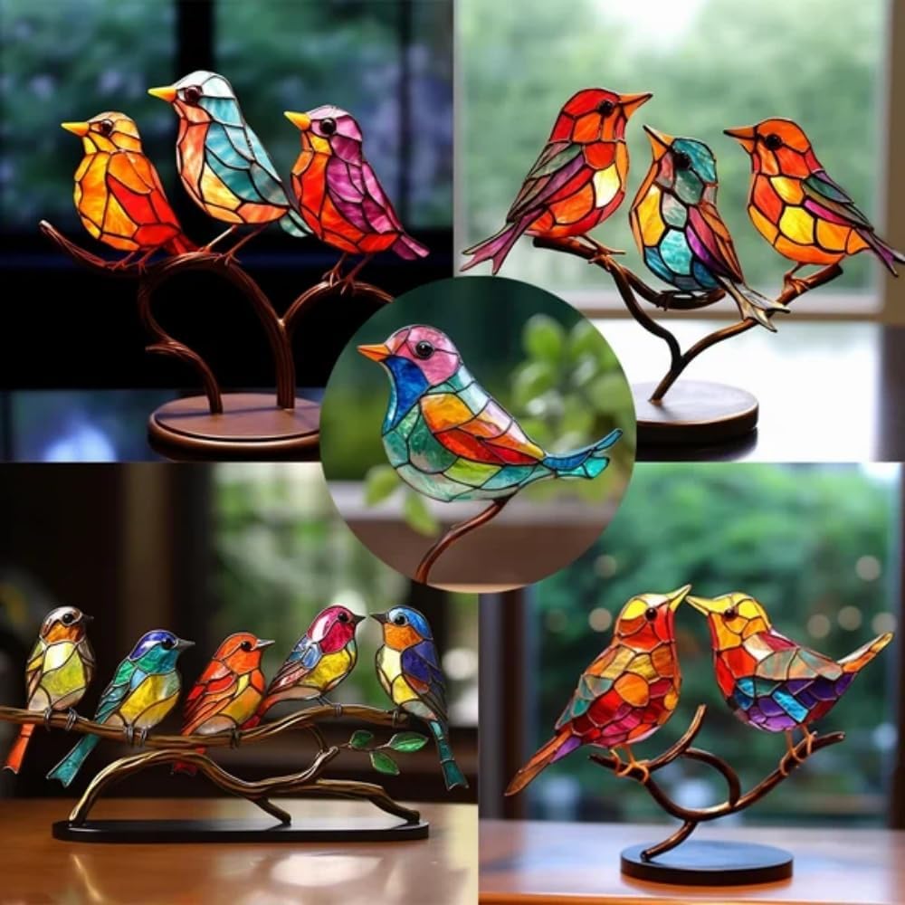 Gebrandschilderde vogels op glas – Stijlvol & stevig