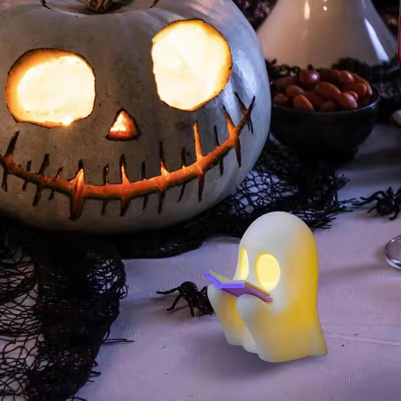 Boek lezende Spook: Perfect voor Halloween | Set per 2 stuks