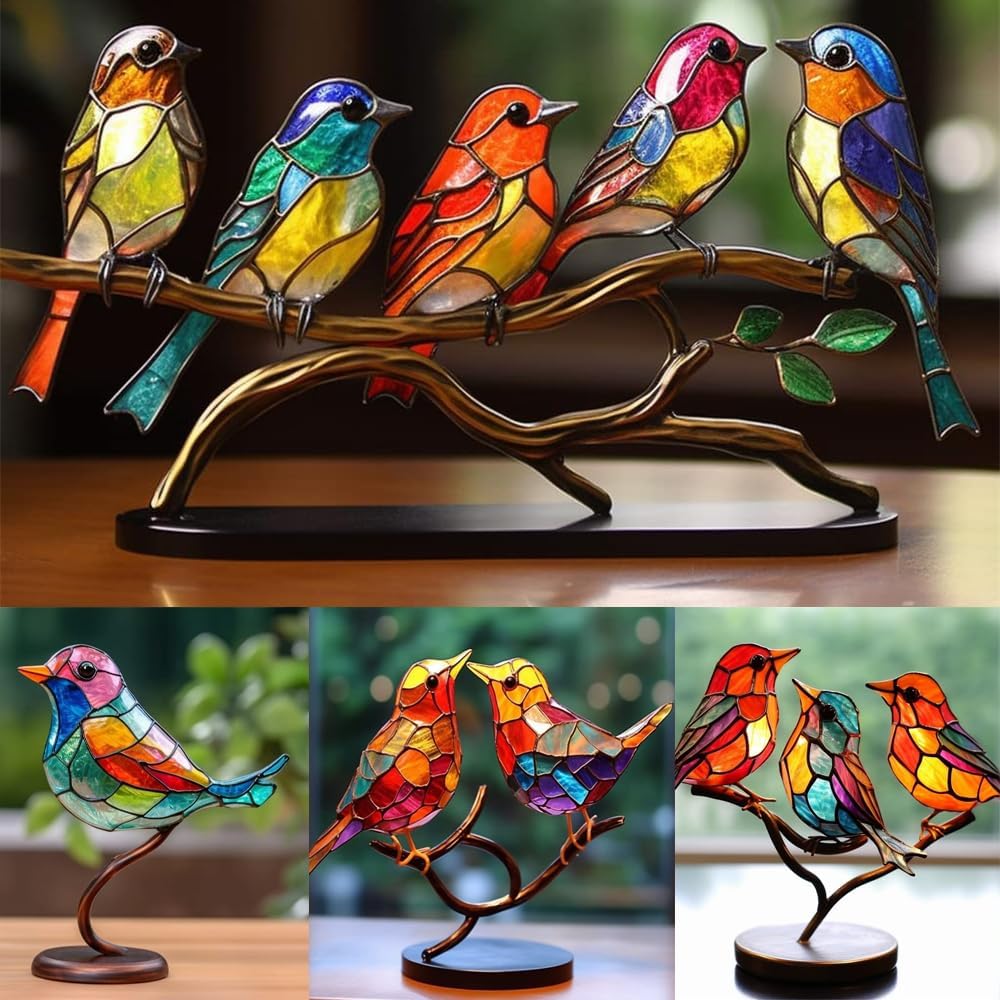 Gebrandschilderde vogels op glas – Stijlvol & stevig