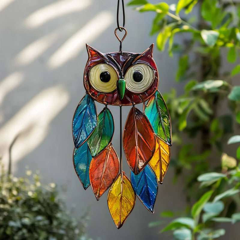 Kleurrijke Uil‑Design – Licht & Handgemaakt