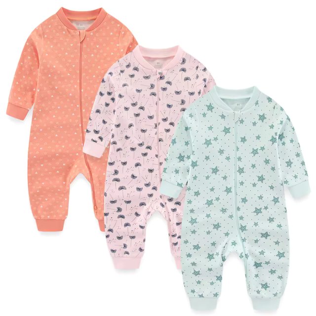 Snug™ Baby Pyjama met 2weg-rits | 3-Pack Combi