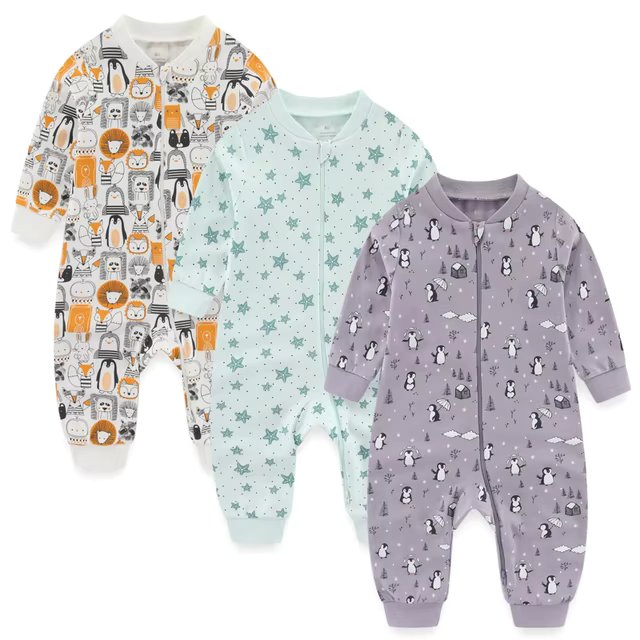 Snug™ Baby Pyjama met 2weg-rits | 3-Pack Combi