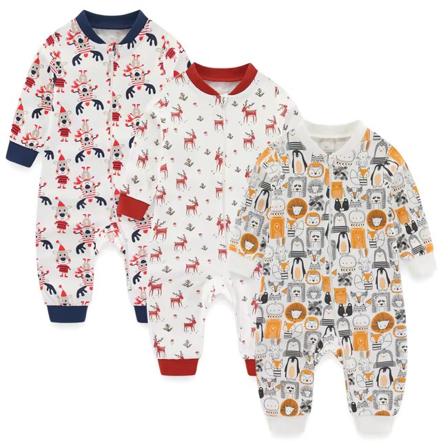 Snug™ Baby Pyjama met 2weg-rits | 3-Pack Combi