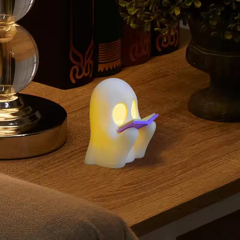Boek lezende Spook: Perfect voor Halloween | Set per 2 stuks